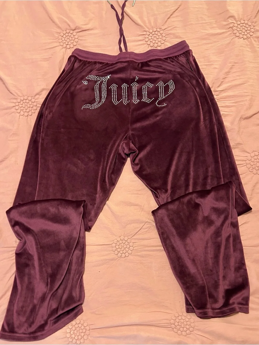 Juicy Couture Womens Velour Pajama Set - Burgundy